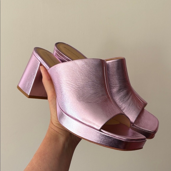 Reformation Mia Platform Sandal Pink Pearl Size 10 - Picture 2 of 15